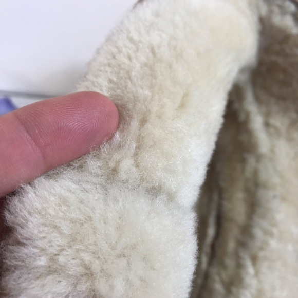 Vintage 70s Shearling Suede Bucket Hat Real Fur Beige Tan Unisex Men Women - Picture 13 of 13